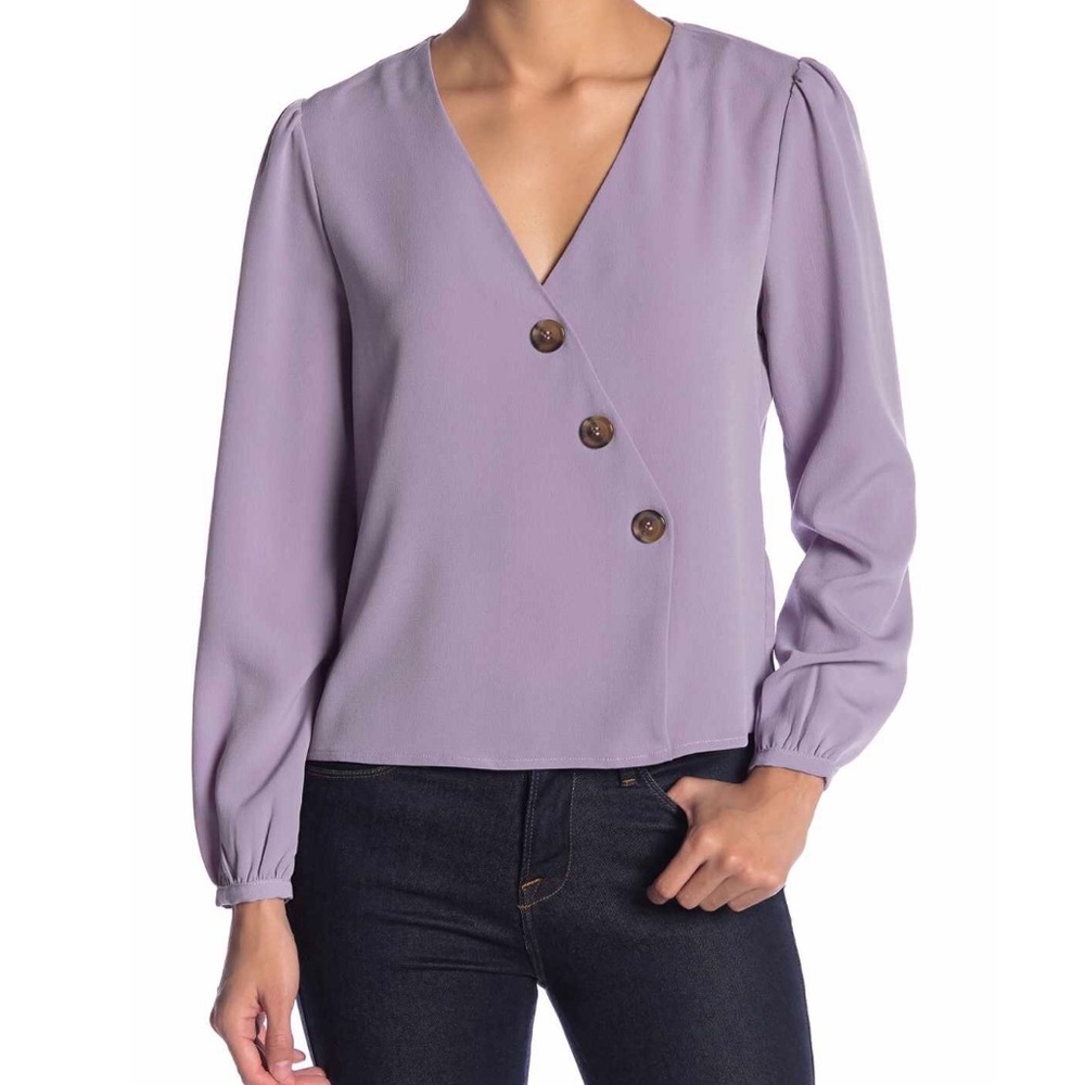 Asymmetrical Button Down Blouse
